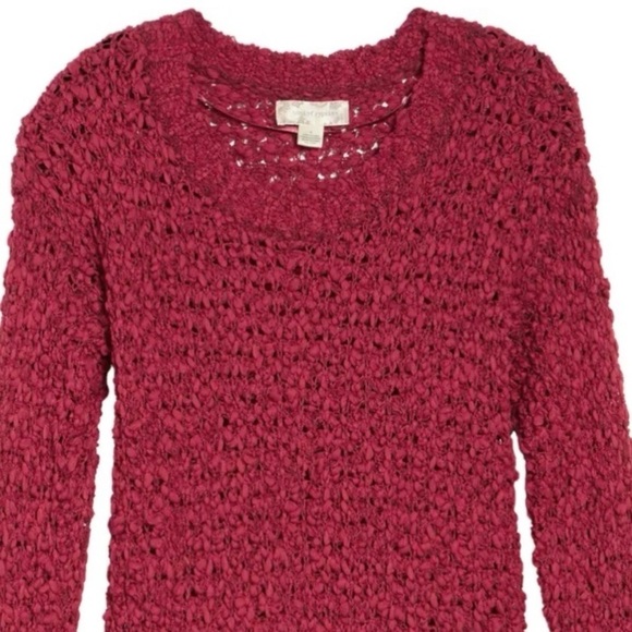 Band of Gypsies | Open Knit Sweater Red Crop Small - Picture 6 of 13
